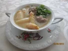 Spargelcremesuppe mit Hackbällchen - Rezept