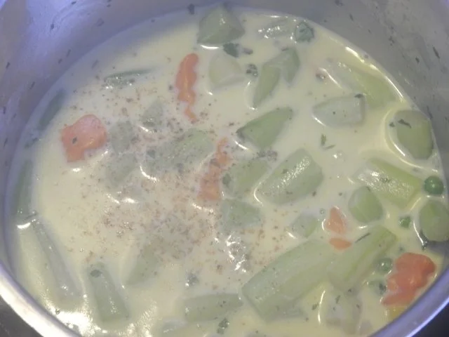 Rezept: Gemüsebeilage : Mischgemüse in Sahne Bild Nr. 3 Gemüsebeilage : Mischgemüse in Sahne - Rezept - Bild Nr. 3