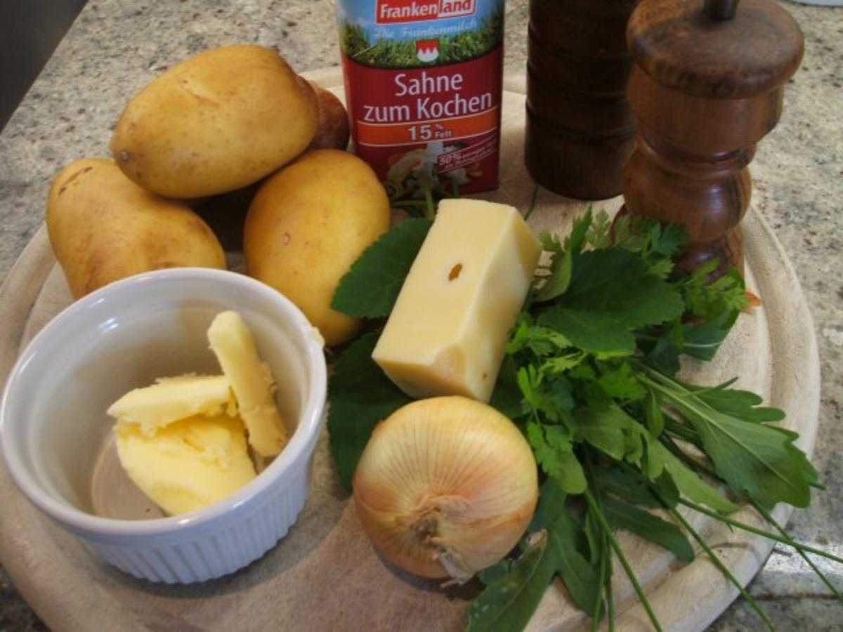 Auflauf: Kräuterkartoffelschmarrn mit Käse überbacken - Rezept - Bild Nr. 2