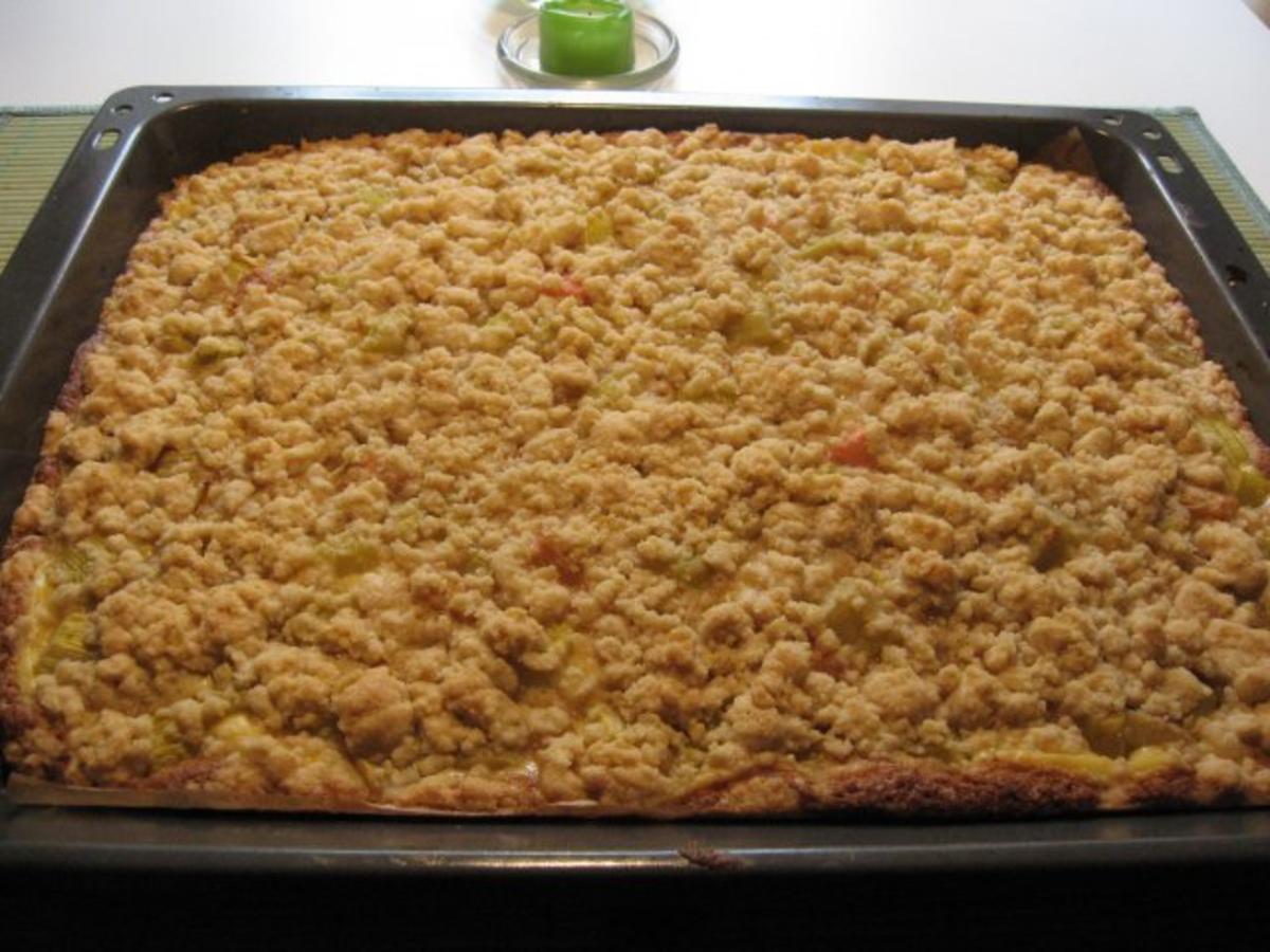 Rhabarber Streuselkuchen mit Vanillepudding - einfach - von barbara62