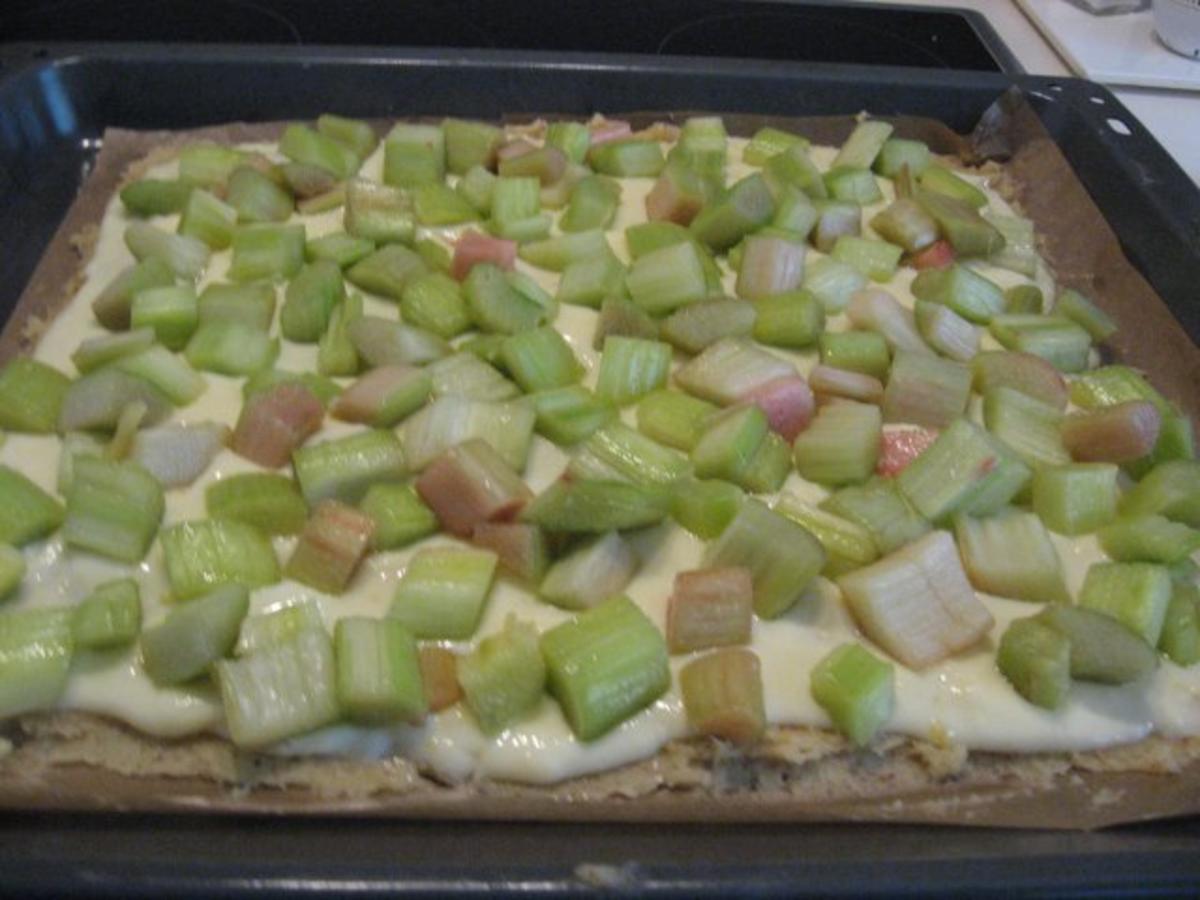 Rhabarber Streuselkuchen mit Vanillepudding - einfach - von barbara62