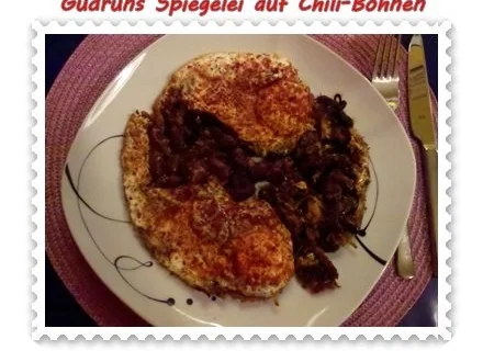 Rezept: Eier: Spiegelei auf Chili-Bohnen Bild Nr. 8 Eier: Spiegelei auf Chili-Bohnen - Rezept - Bild Nr. 8