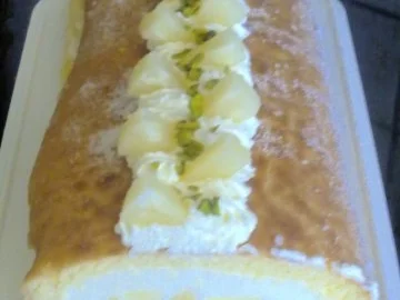 Ananas-Biskuitrolle - Rezept