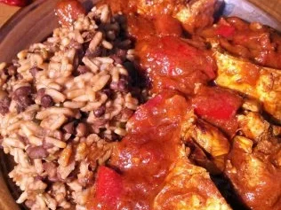 Rezept: Südafrikanisches Hühnchen " sehr scharf " mit rote Bohnen Reis Bild Nr. 2 Südafrikanisches Hühnchen " sehr scharf " mit rote Bohnen Reis - Rezept - Bild Nr. 2