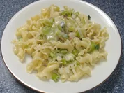 Lauchnudeln mit Speck - Rezept