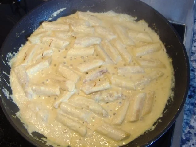 Rezept: Conchiglioni mit Spargel,Safran und Ricotta Bild Nr. 4 Conchiglioni mit Spargel,Safran und Ricotta - Rezept - Bild Nr. 4