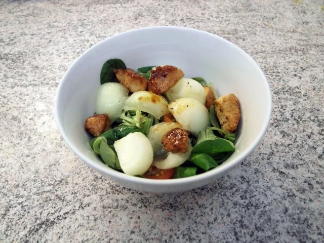 Rezept: Feldsalat mit Melone und Pute Feldsalat mit Melone und Pute - Rezept