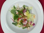 Hühnerfleischsalat mit Thaikräutern und Dekonstruierte Gazpacho - Rezept