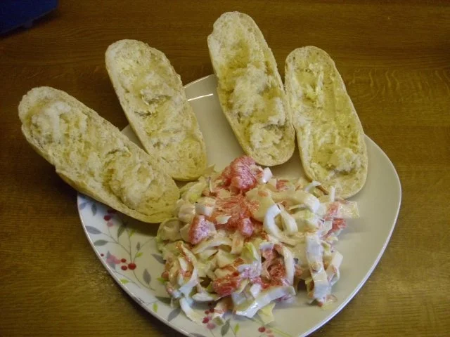 Chicoréesalat mit Knoblauchbrot - Rezept