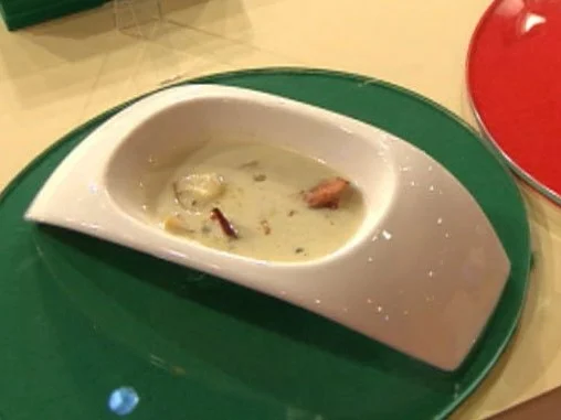 Cremesuppe von Birne, Bohne und Speck (Nino de Angelo) - Rezept