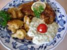 Kalbsschnitzel mit gebratenen Blumenkohl und Tatarska Omacka Sauce - Rezept