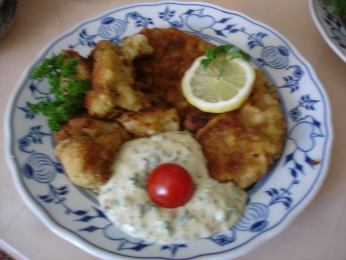 Kalbsschnitzel mit gebratenen Blumenkohl und Tatarska Omacka Sauce - Rezept - Bild Nr. 12