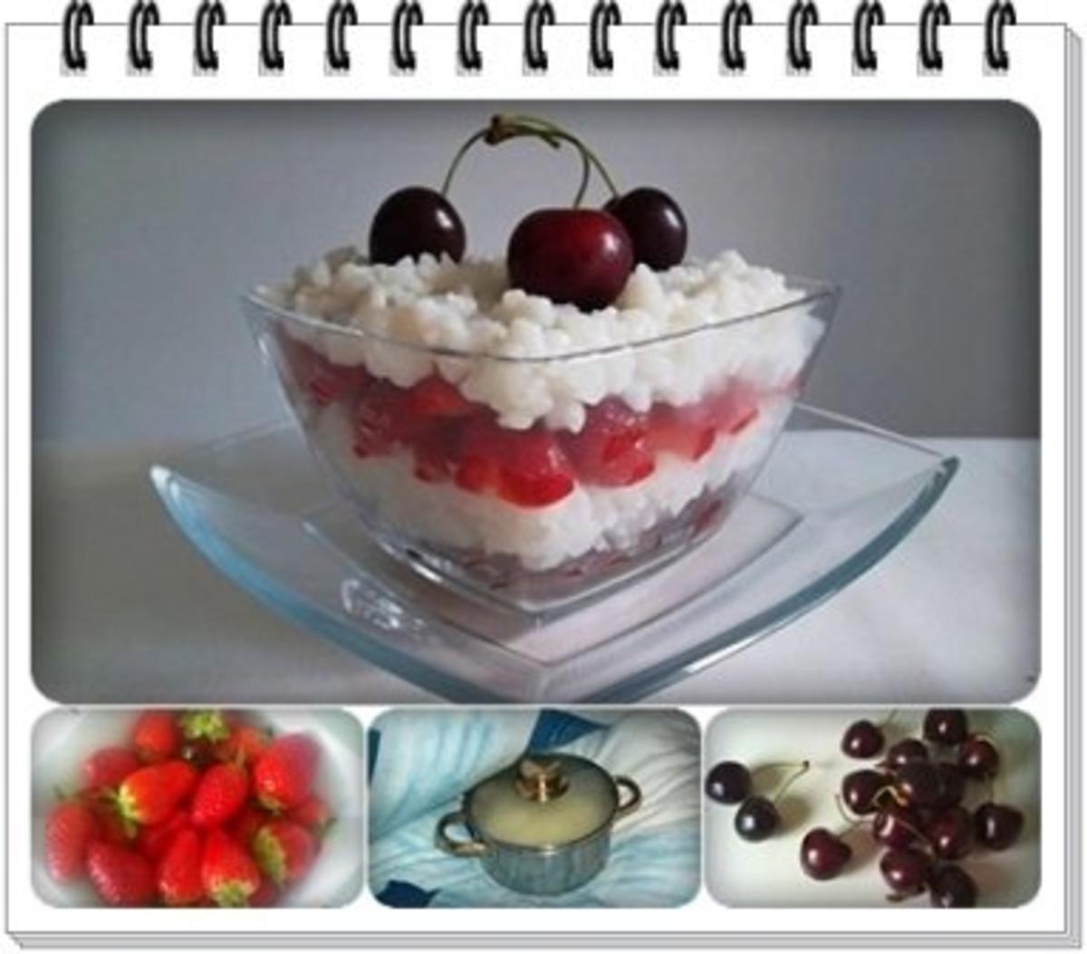 Milchreis mit frischen Kirschen und Erdbeeren - Rezept - Bild Nr. 3
