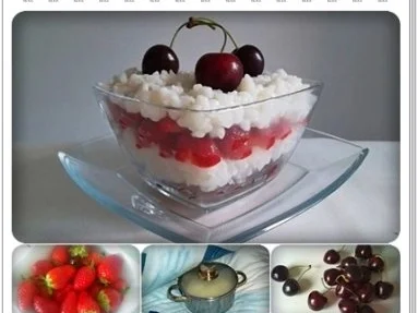 Milchreis mit frischen Kirschen und Erdbeeren - Rezept - Bild Nr. 3