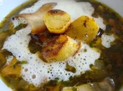 Pilzsuppe mit gerösteten Kartoffeln - Rezept