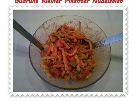 Rezept: Salat: Kleiner pikanter Nudelsalat Bild Nr. 8 Salat: Kleiner pikanter Nudelsalat - Rezept - Bild Nr. 8