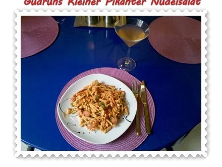 Rezept: Salat: Kleiner pikanter Nudelsalat Bild Nr. 9 Salat: Kleiner pikanter Nudelsalat - Rezept - Bild Nr. 9