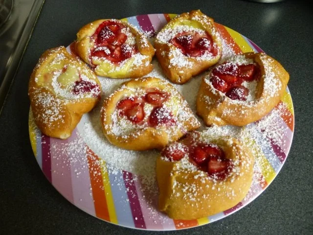 Erdbeerteilchen oder Päckchen - Rezept