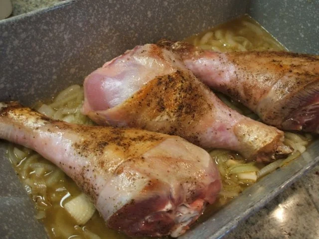 Geflügel: Putenkeulen mit Champignonsoße und Ofenkartoffeln - Rezept - Bild Nr. 6