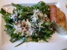 Wilde Rauke Salat mit Frikadelle - Rezept