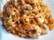 Chili Nudeln mit Garnelen und Knoblauch Lauch - Rezept