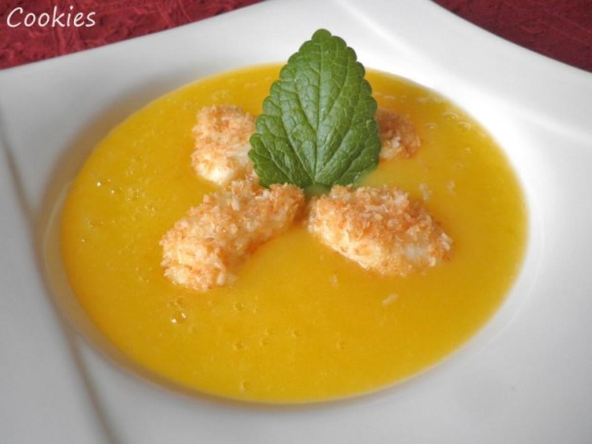 Mango Kaltschale mit Kokos Grieß Nocken - schnell &amp; einfach - von Cookies