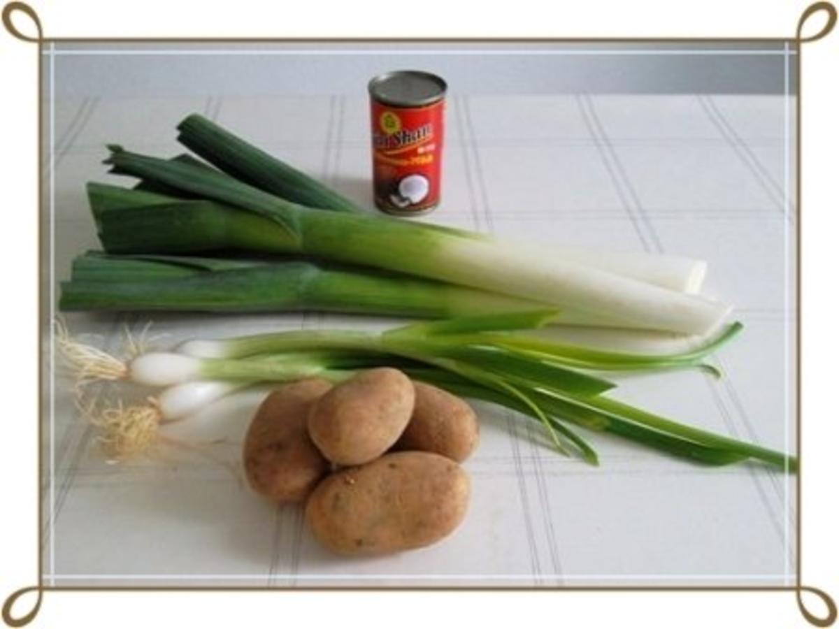 Lauch-Kartoffelcremesuppe  mit gewürfelter Wurst dazu. - Rezept - Bild Nr. 4