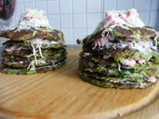 SPINAT/ SPINATPFANNKÜCHLEIN-TÖRTCHEN geschichtet - Rezept