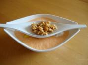 Kalte Melonensuppe mit Frischkäse - Rezept