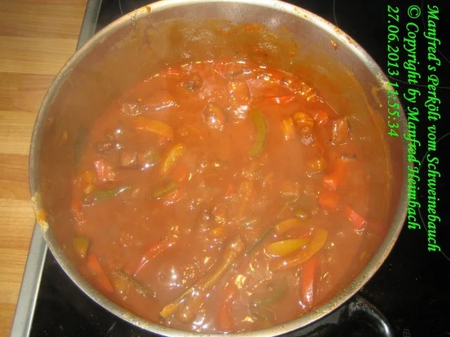 Fleisch – Manfred’s Perkölt vom Schweinebauch - Rezept