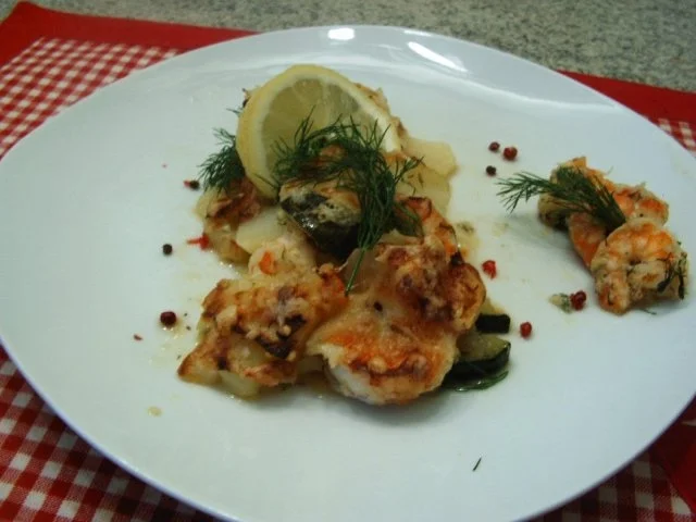 Rezept: Garnelen-Kartoffelauflauf Garnelen-Kartoffelauflauf - Rezept