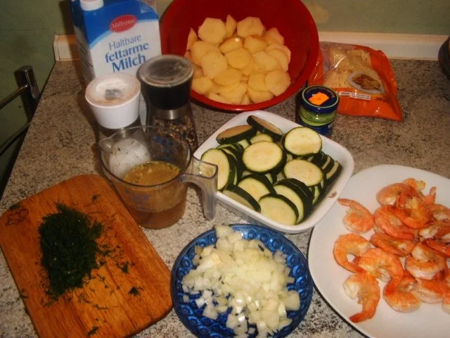 Rezept: Garnelen-Kartoffelauflauf Bild Nr. 3 Garnelen-Kartoffelauflauf - Rezept - Bild Nr. 3