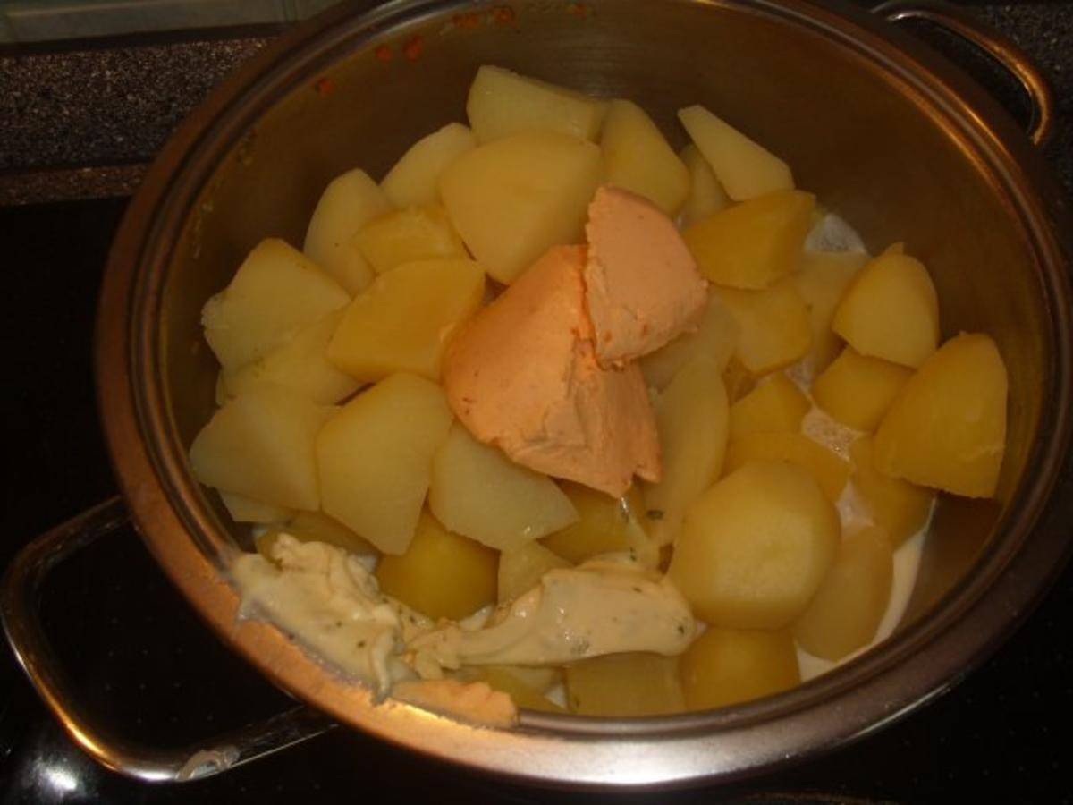 Salsiccia mit Kartoffel-Brunch Pürre und bunten Gemüse - Rezept - Bild Nr. 4