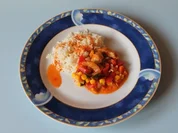 Buntes-Gemüse-Geschnetzeltes- Auf Reis - Rezept