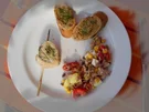 Gegrillte Putenröllchen mit Basilikumpesto - Rezept