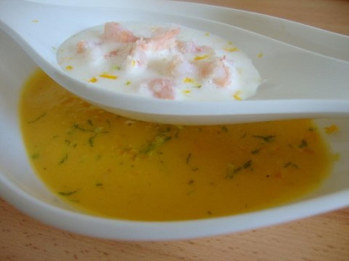 kalte Möhrensuppe mit lauwarmen Flusskrebssahneschaum - Rezept Gesendet
von SuppenGeniesser