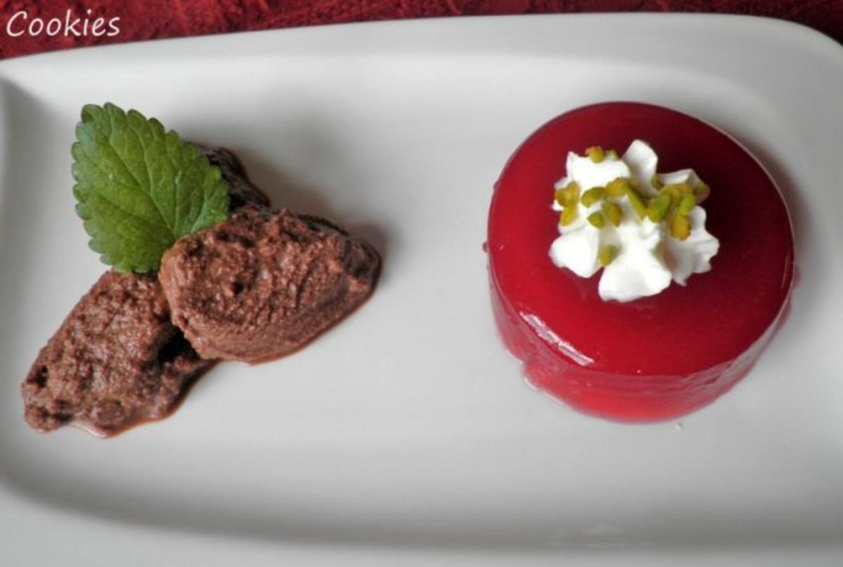 Himbeer - Wackelpudding und einfache Schokoladen Mousse ... - Rezept