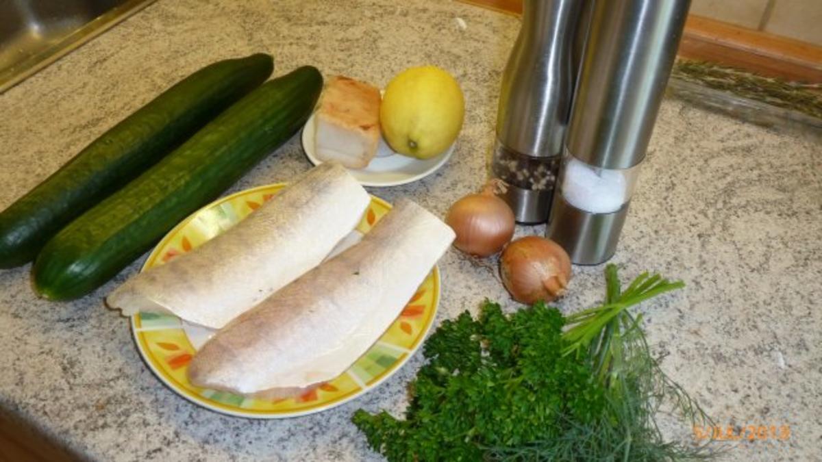 Fischfilet mit Gurken - Rezept