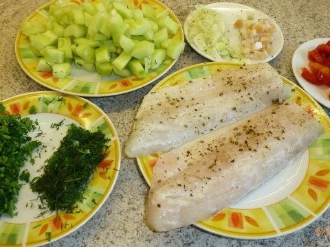 Rezept: Fischfilet mit Gurken Bild Nr. 2 Fischfilet mit Gurken - Rezept - Bild Nr. 2