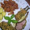 Lammkrone mit Kräuterkruste, Pfifferlingen und neuen Kartoffeln - Rezept