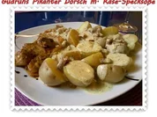 Fisch: Pikanter Dorsch mit Käse-Specksoße - Rezept