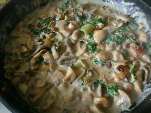 Championgpfanne mit Backofenkartoffeln - Rezept