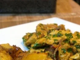 Hähnchen-Curry-Geschnetzeltes mit Knobi-Kartoffeln - Rezept - Bild Nr. 13