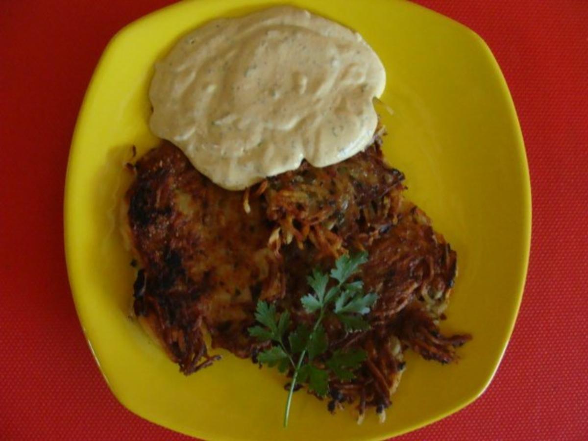 Bilder für Beilagen : Kartoffelpuffer mit Eiersoße - Rezept