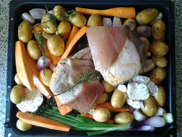 Schweinebraten von der Schulter mit Ofengemüse - Rezept - Bild Nr. 4