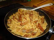 Nackensteak-Nudelpfanne in Käse-Sahnesoße - Rezept