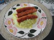 Kartoffel - Blumenkohl - Stampf mit gebratenen Würstchen - Rezept