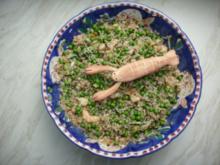 Krabbensalat mit Reis und Erbsen - Rezept