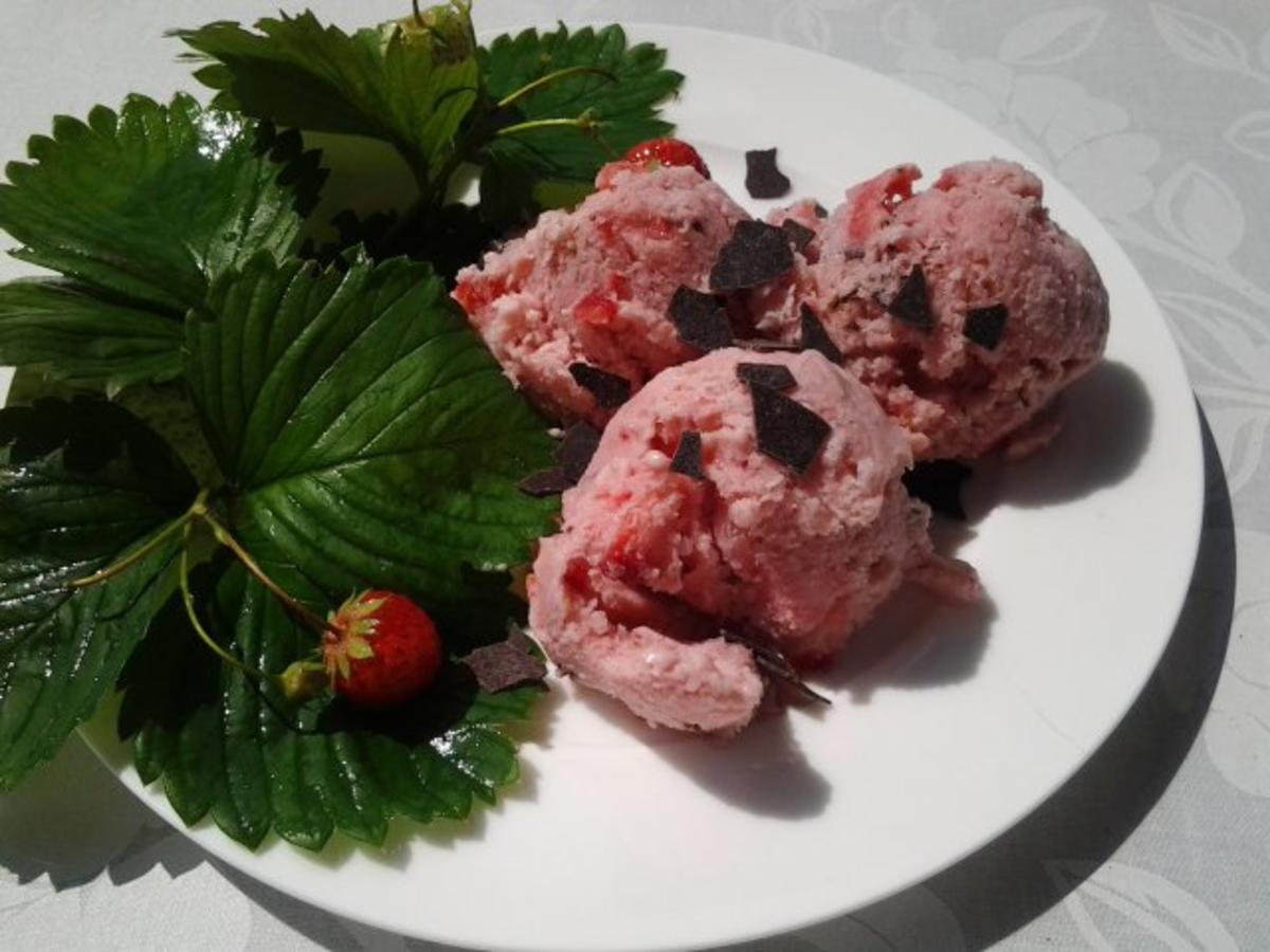 Erdbeer- Sahne- Eis - Rezept