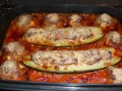 Gefüllte Schmorgurke mit Parmesan überbacken - Rezept